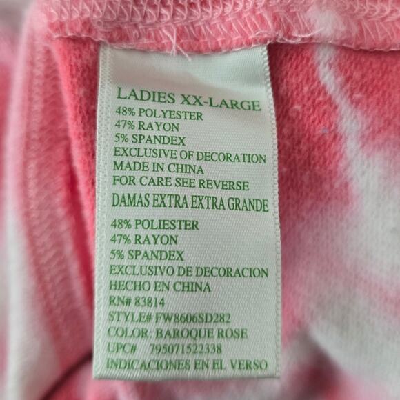 Green Tea Tie Dye Pink Women's Winter Soft Sweatshirt XXL - Picture 4 of 4